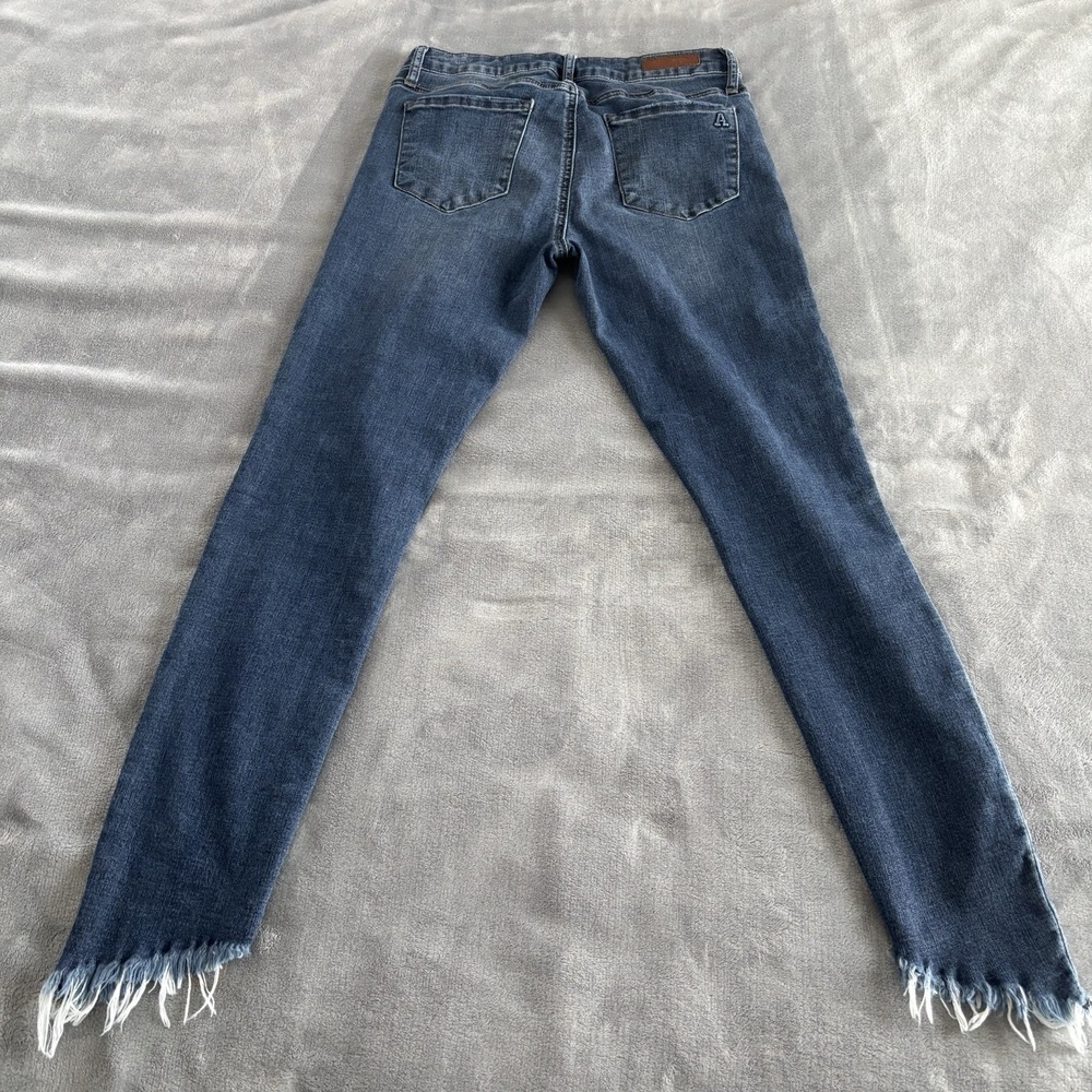 ARTICLES‎ OF SOCIETY Womens Blue Denim Skinny Jeans Frayed Raw Hem Size 27 - Picture 2 of 12